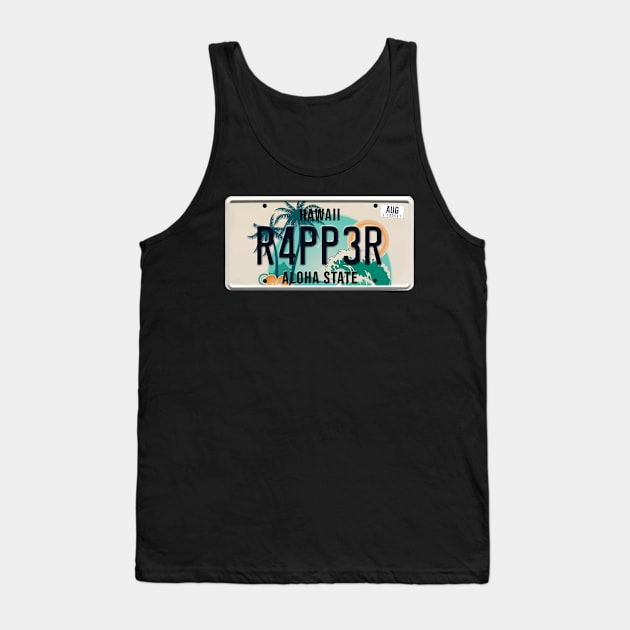 Rapper word on license plate Tank Top by SerenityByAlex